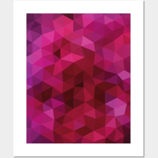 Hot Pink Low Poly Abstract Seamless Pattern Posters and Art